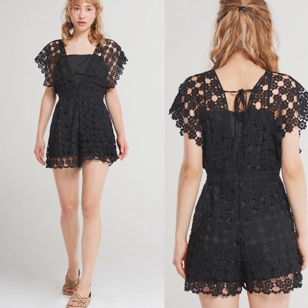 Storets Black Eyelet Romper